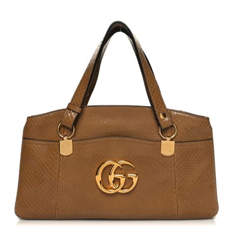 gucci arli large top handle bag|GUCCI Snakeskin Large Arli Top Handle Bag Taupe.